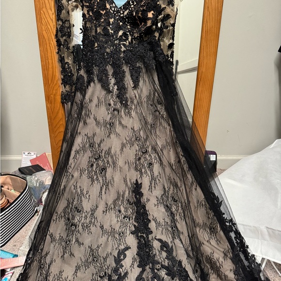 Maggie Sottero Black Long Sleeve Dress - Picture 5 of 9